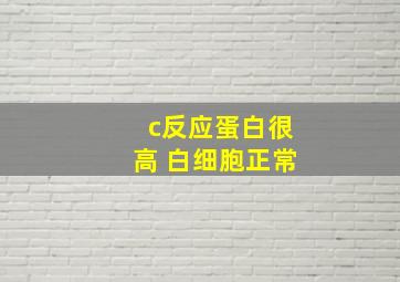 c反应蛋白很高 白细胞正常